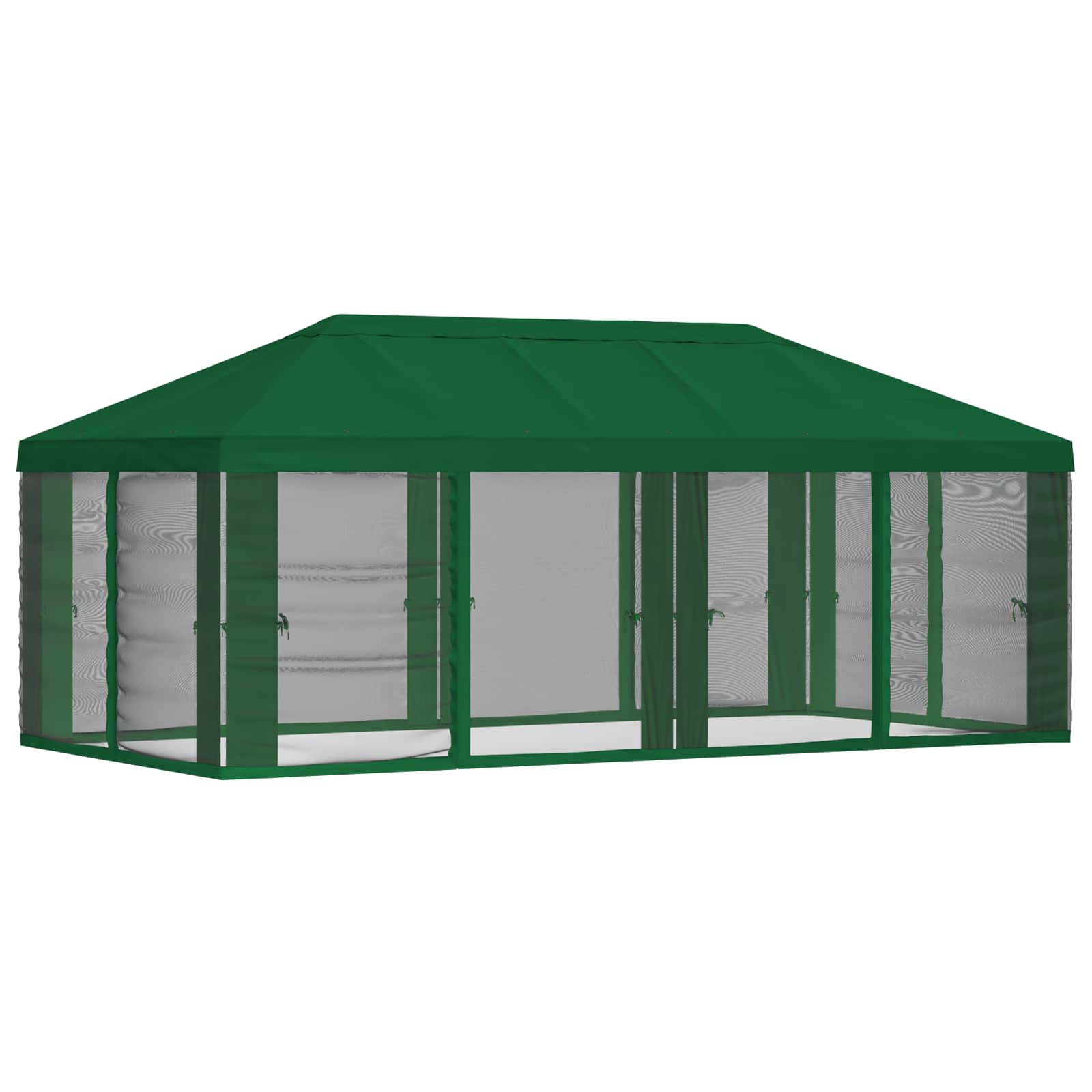 Gazebo Hoes met Zijwanden 6 x 3 m Groen Polyester 190 image 3