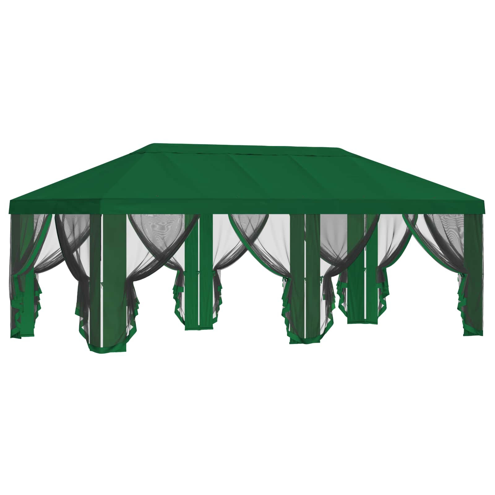 Gazebo Hoes met Zijwanden 6 x 3 m Groen Polyester 190 image 4