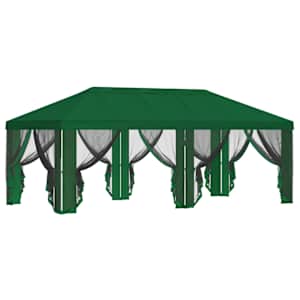 Kryt na altán s bočními stěnami 6 x 3 m Zelená Polyester 190 - obrázek 4