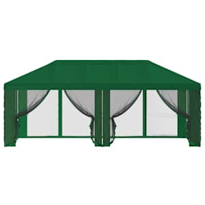 Kryt na altán s bočními stěnami 6 x 3 m Zelená Polyester 190 - obrázek 5