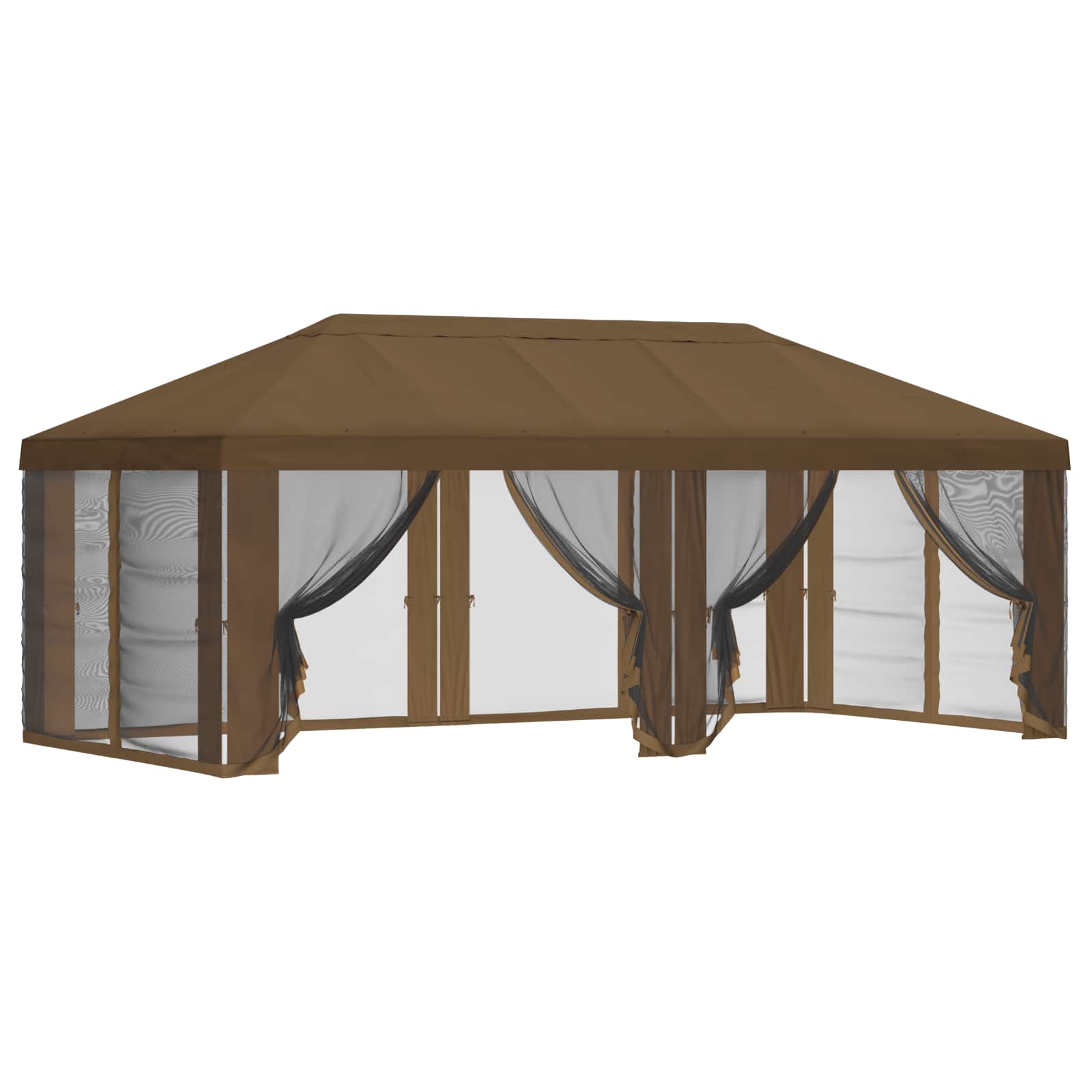 Gazebo Hoes met Zijwanden 6 x 3 m Taupe Polyester 190 image 2