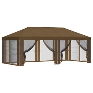 Kryt na altán s bočními stěnami 6 x 3 m Taupe Polyester 190 - obrázek 2