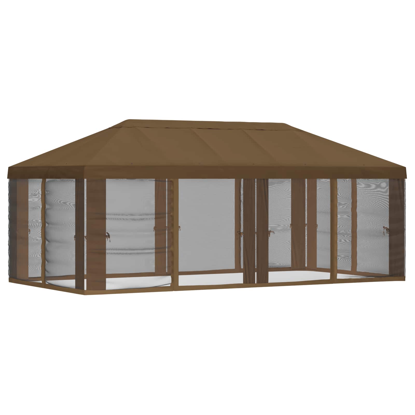 Gazebo Hoes met Zijwanden 6 x 3 m Taupe Polyester 190 image 3