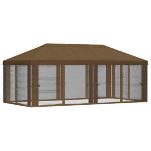 Kryt na altán s bočními stěnami 6 x 3 m Taupe Polyester 190 - obrázek 3