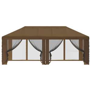 Kryt na altán s bočními stěnami 6 x 3 m Taupe Polyester 190 - obrázek 5