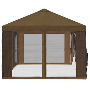 Kryt na altán s bočními stěnami 6 x 3 m Taupe Polyester 190 - obrázek 6