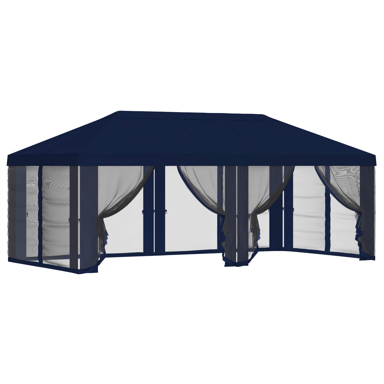 Gazebo Hoes met Zijwanden 6 x 3 m Blauw Polyester 190 image 2