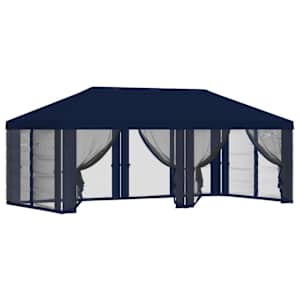 Kryt na altán s bočními stěnami 6 x 3 m Modrá Polyester 190 - obrázek 2