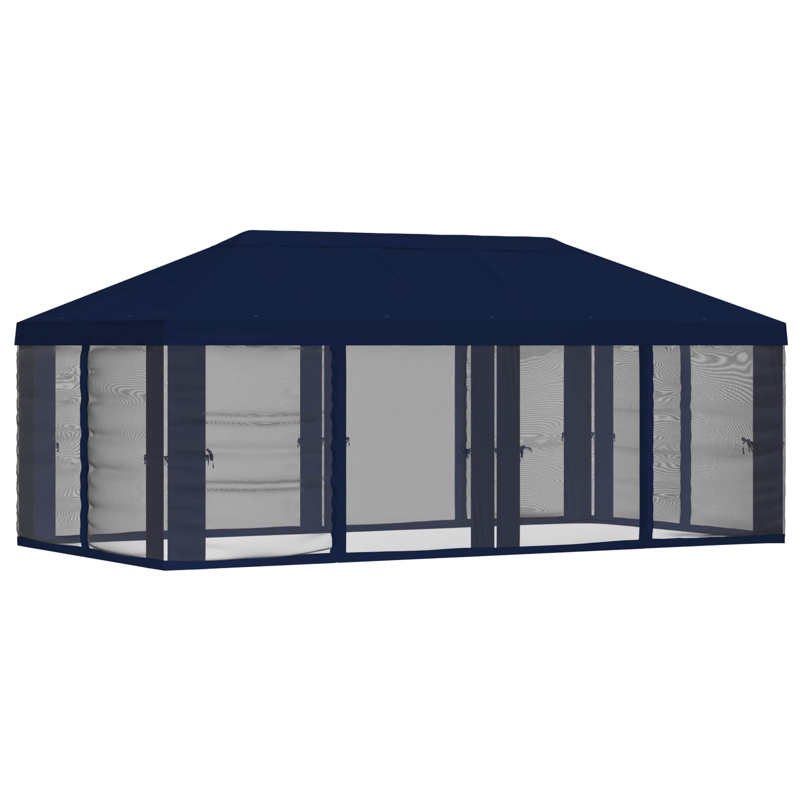 Gazebo Hoes met Zijwanden 6 x 3 m Blauw Polyester 190 image 3