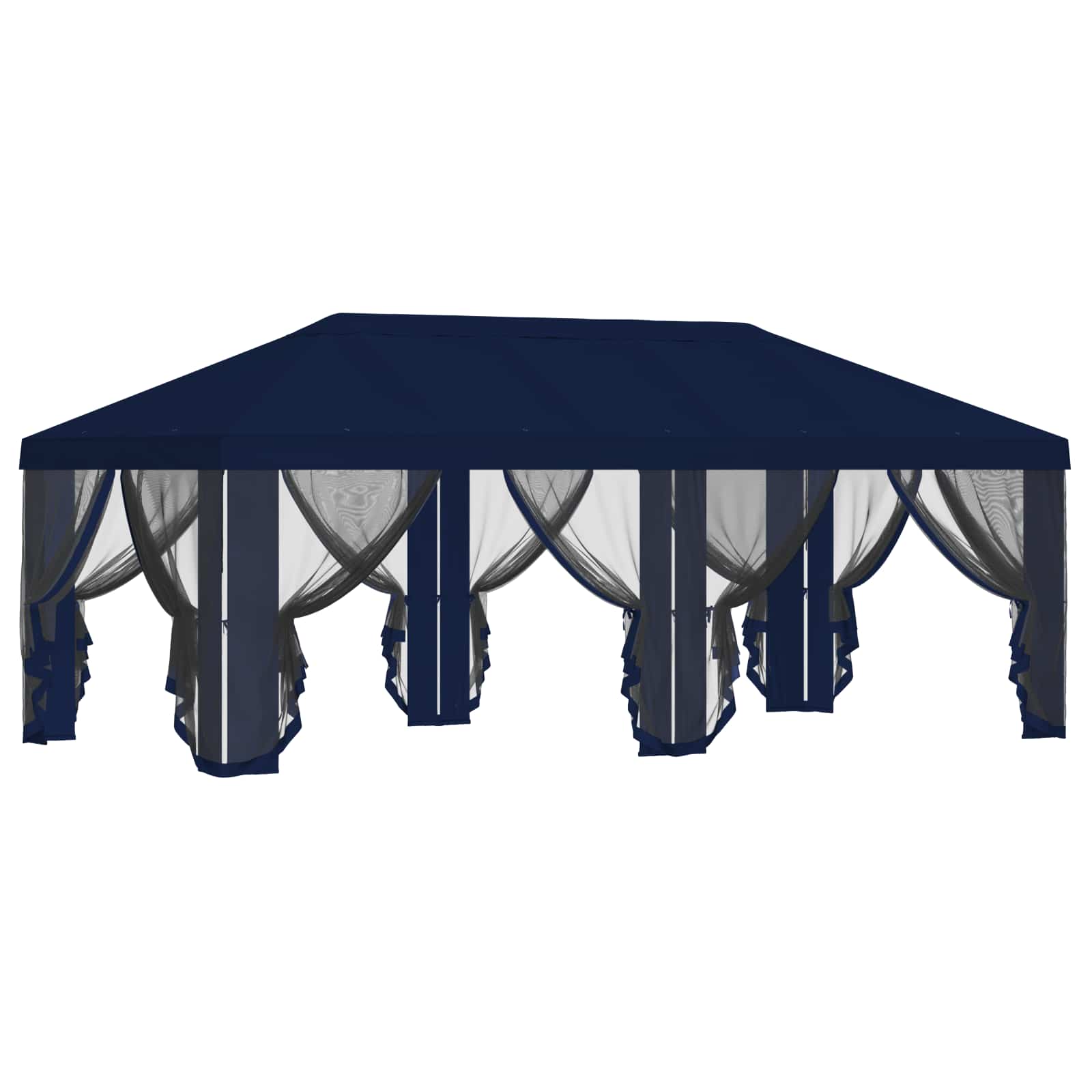 Gazebo Hoes met Zijwanden 6 x 3 m Blauw Polyester 190 image 4