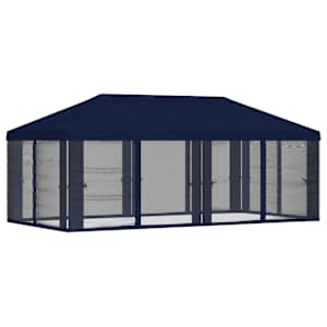 Kryt na altán s bočními stěnami 6 x 3 m Modrá Polyester 190 - obrázek 3