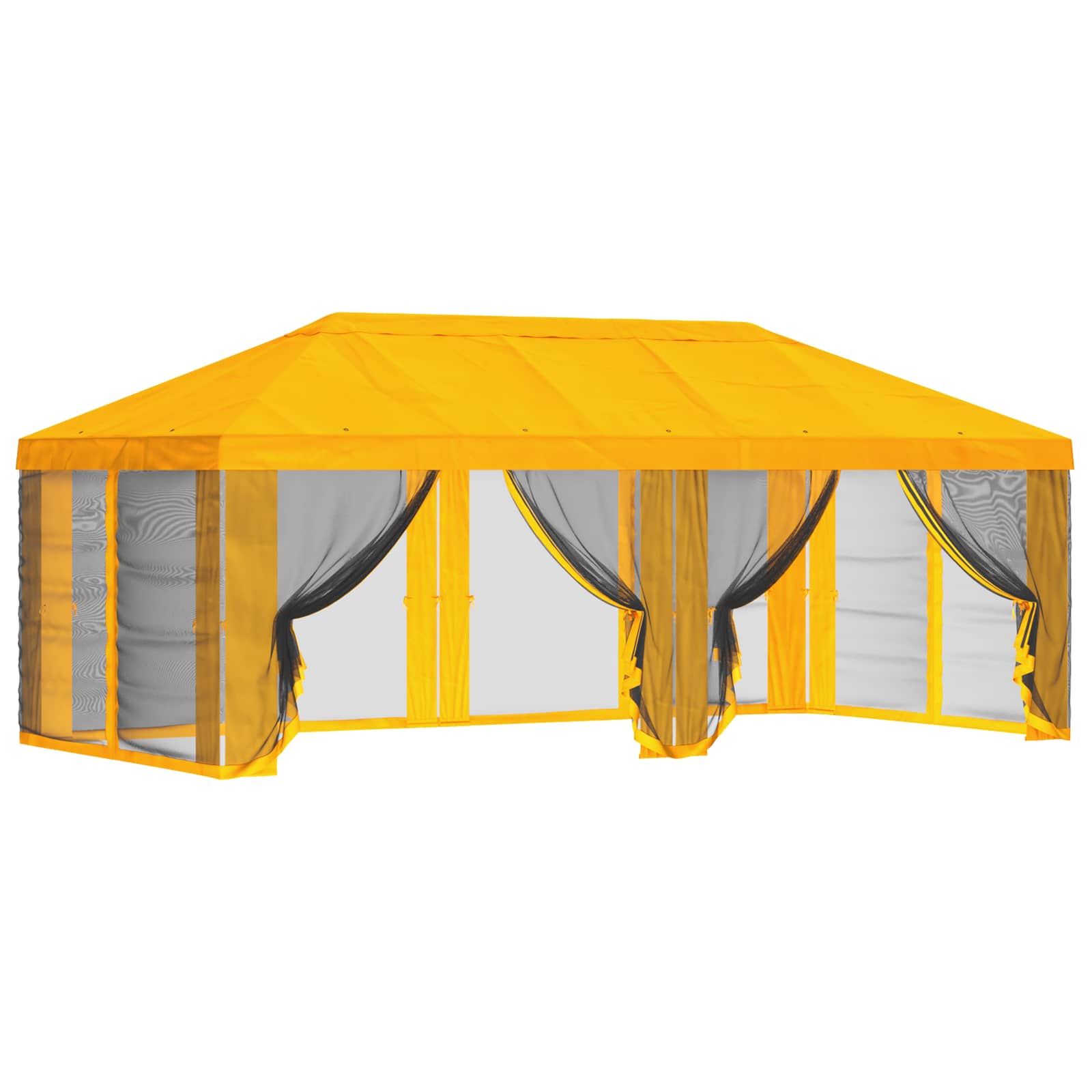Gazebo Hoes met Zijwanden 6 x 3 m Geel Polyester 190 image 2