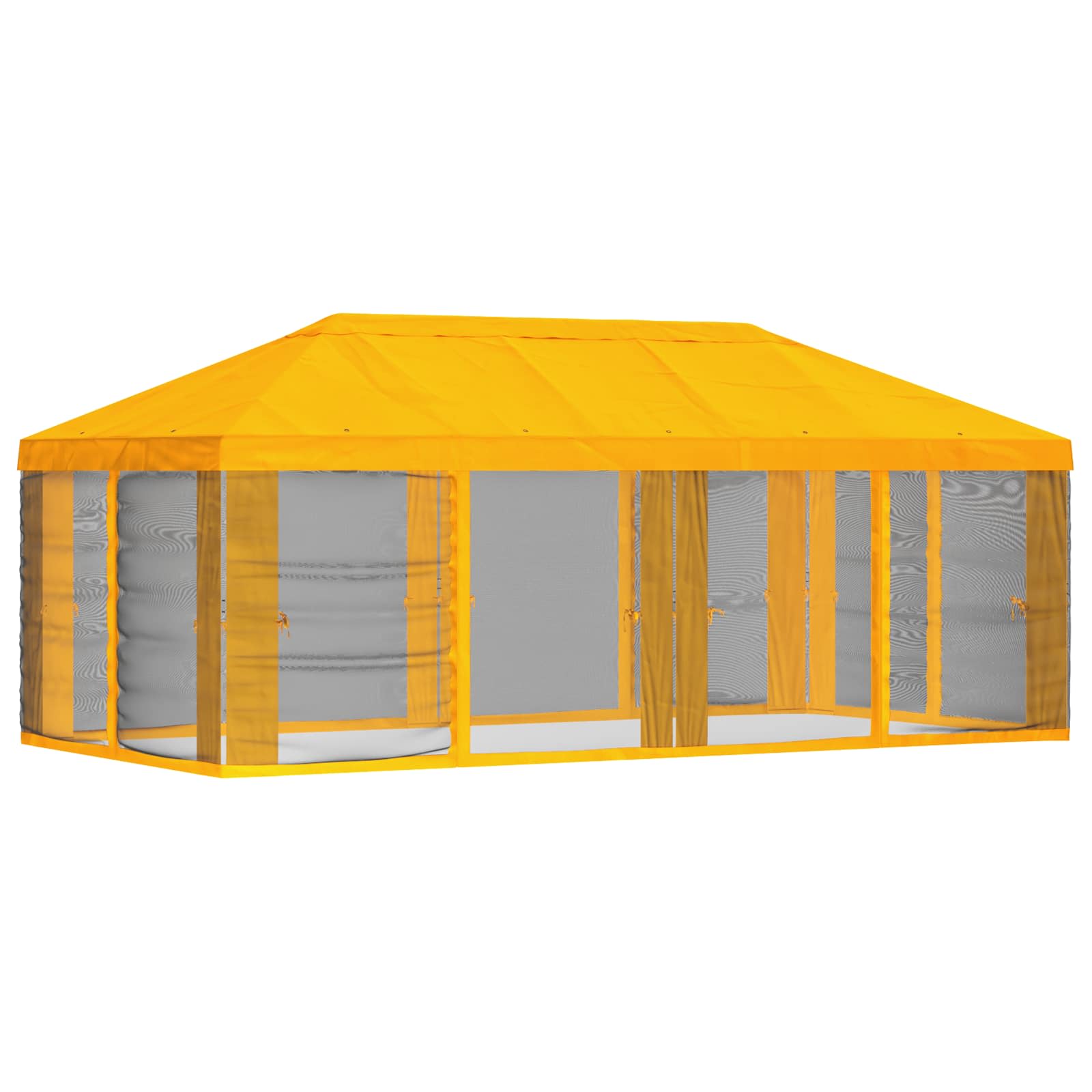 Gazebo Hoes met Zijwanden 6 x 3 m Geel Polyester 190 image 3