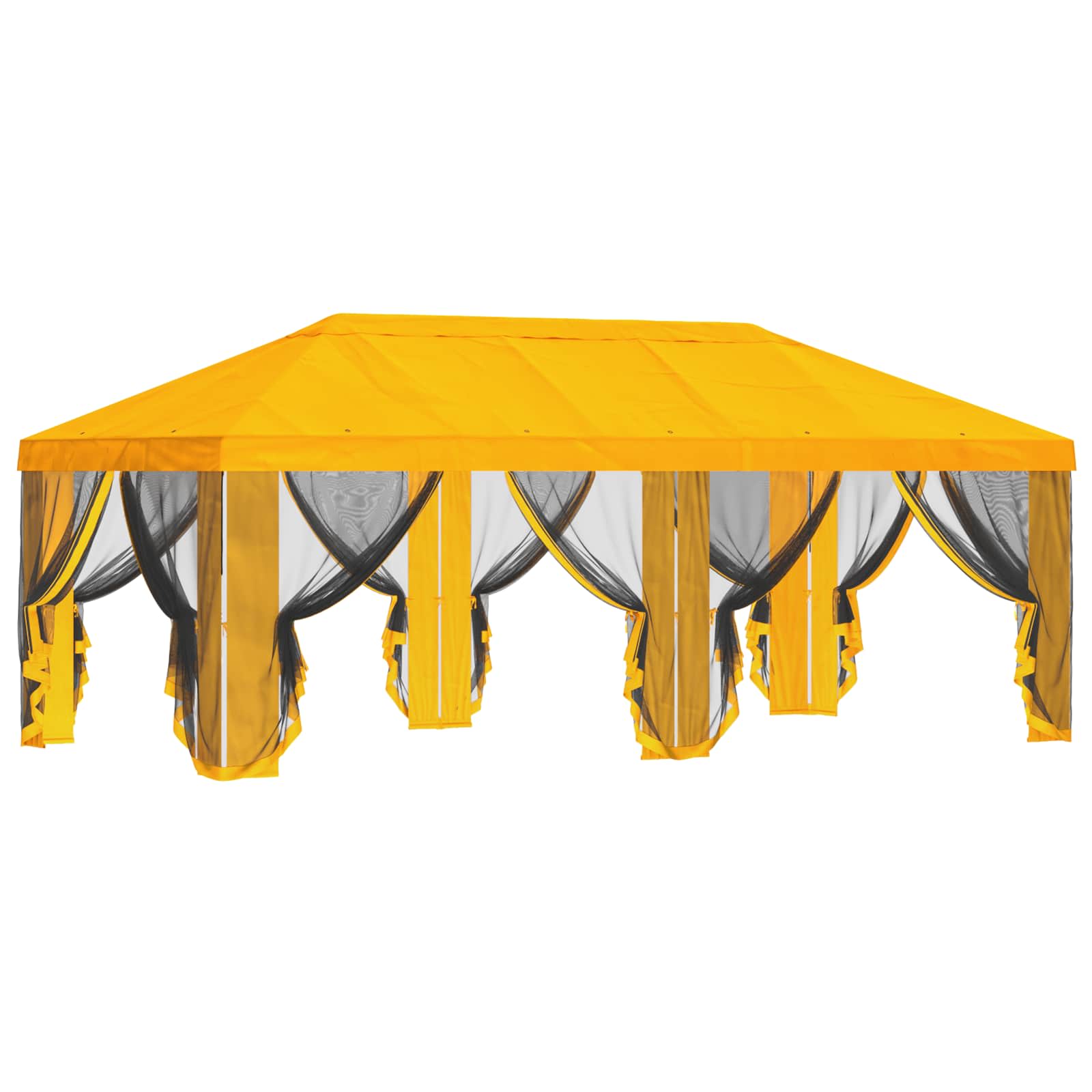 Gazebo Hoes met Zijwanden 6 x 3 m Geel Polyester 190 image 4