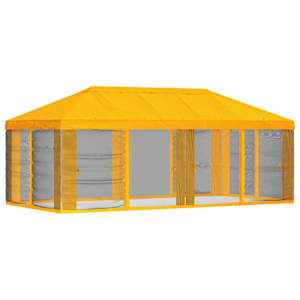 Kryt na altán s bočními stěnami 6 x 3 m Žlutá Polyester 190 - obrázek 3