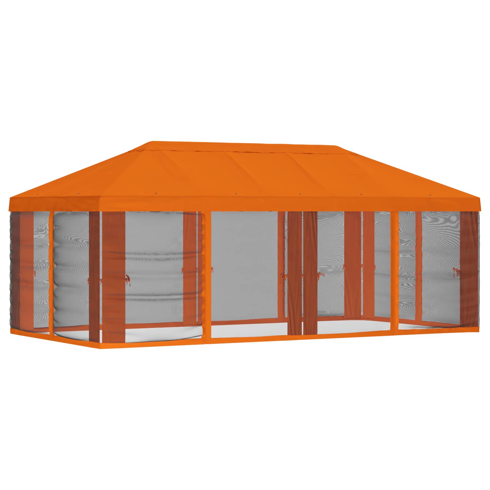 Gazebo Hoes met Zijwanden 6 x 3 m Oranje Polyester 190 image 3