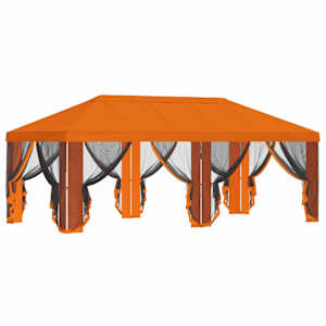 Kryt na altán s bočními stěnami 6 x 3 m Oranžová Polyester 190 - obrázek 4
