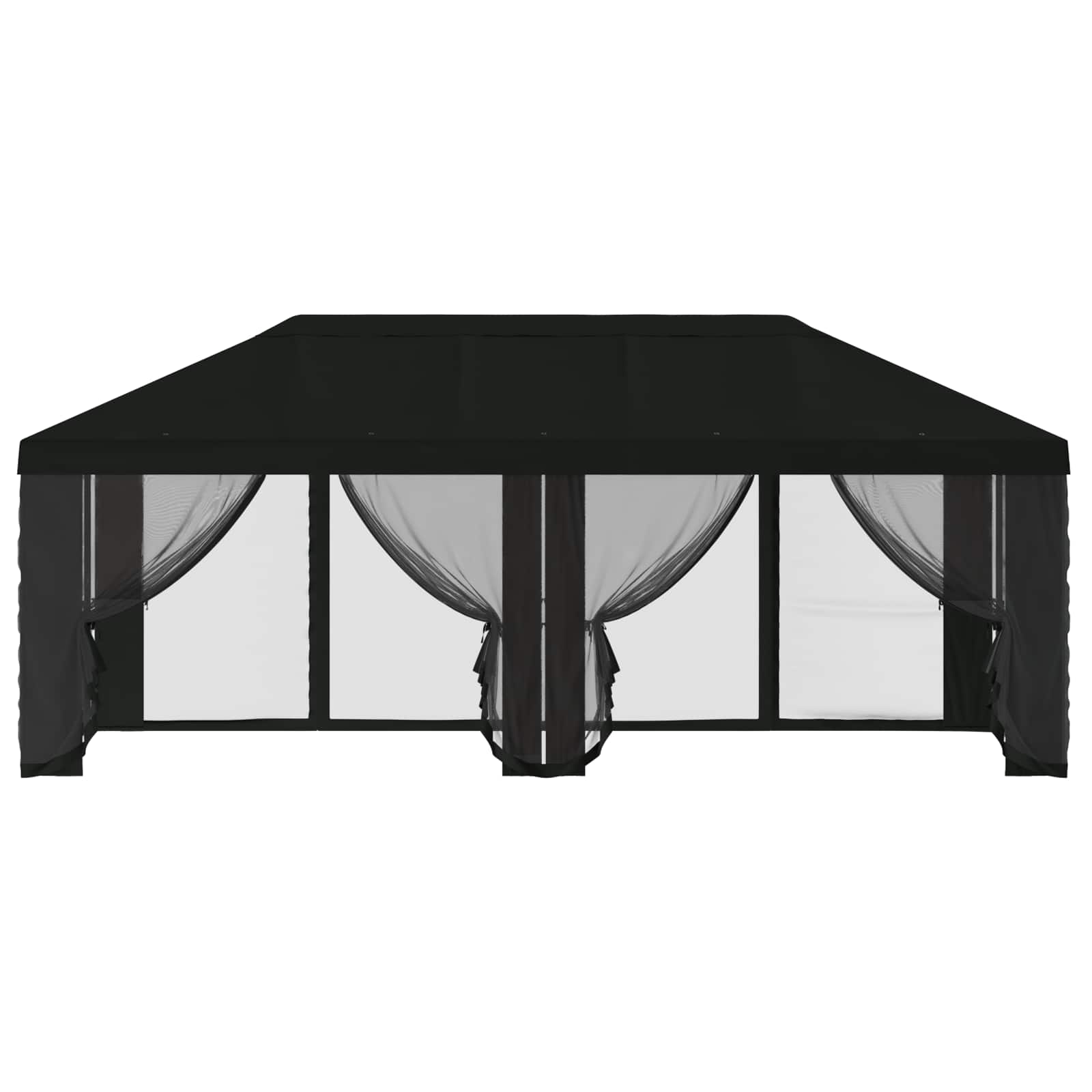 Gazebo Hoes met Zijwanden 6 x 3 m Zwart Polyester 190 image 5