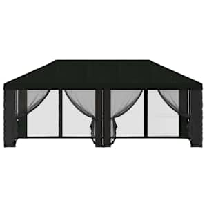 Kryt na altán s bočními stěnami 6 x 3 m Černá Polyester 190 - obrázek 5
