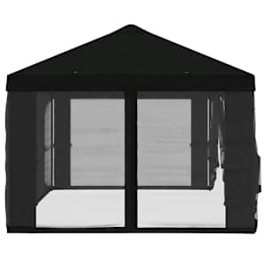 Kryt na altán s bočními stěnami 6 x 3 m Černá Polyester 190 - obrázek 6