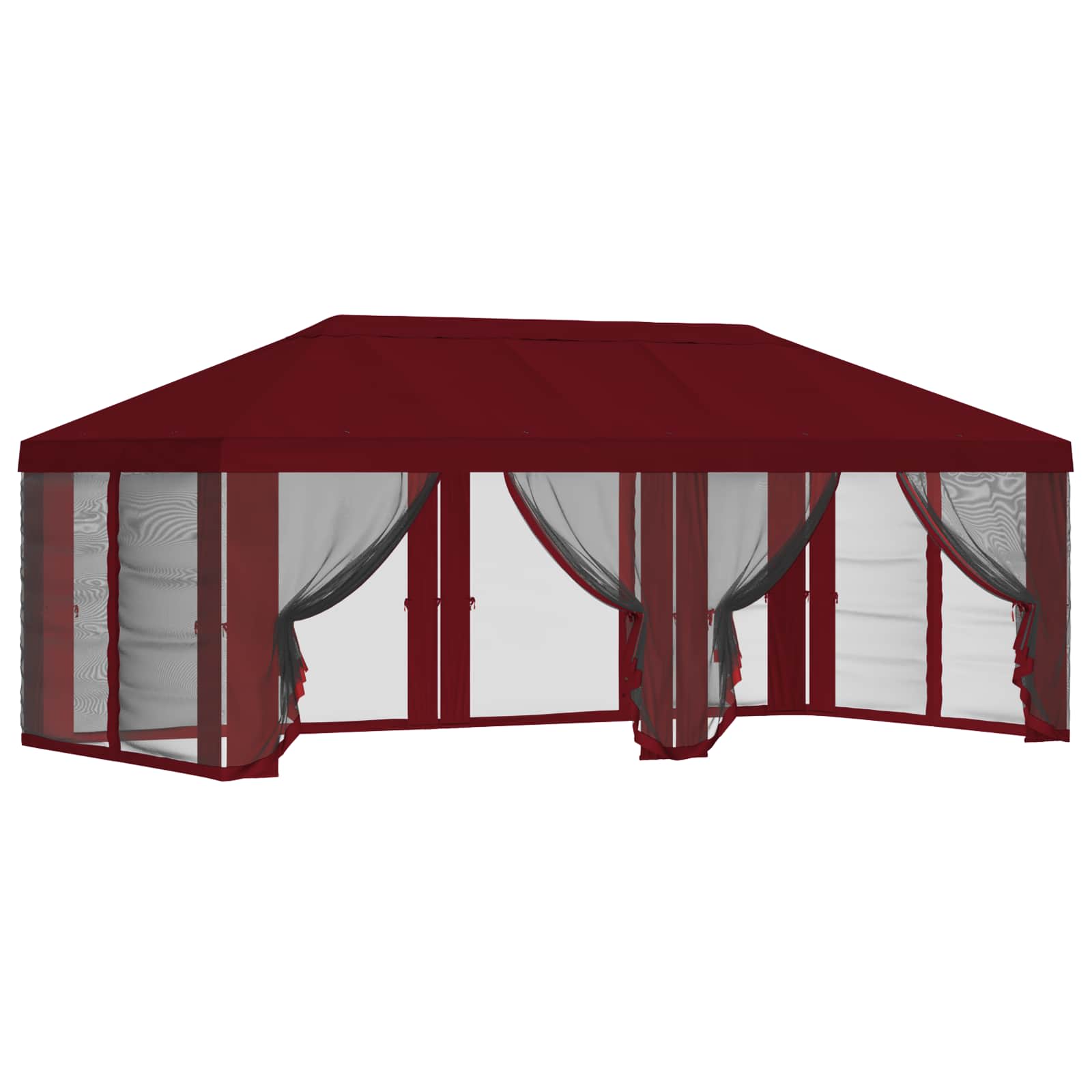 Gazebo Hoes met Zijwanden 6 x 3 m Bordeauxrood Polyester 190 image 2