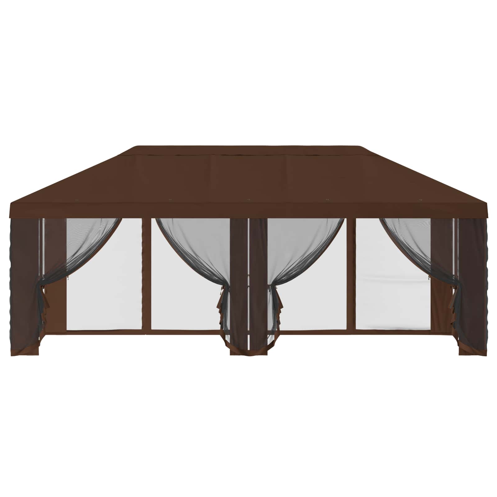 Gazebo Hoes met Zijwanden 6 x 3 m Bruin Polyester 190 image 5