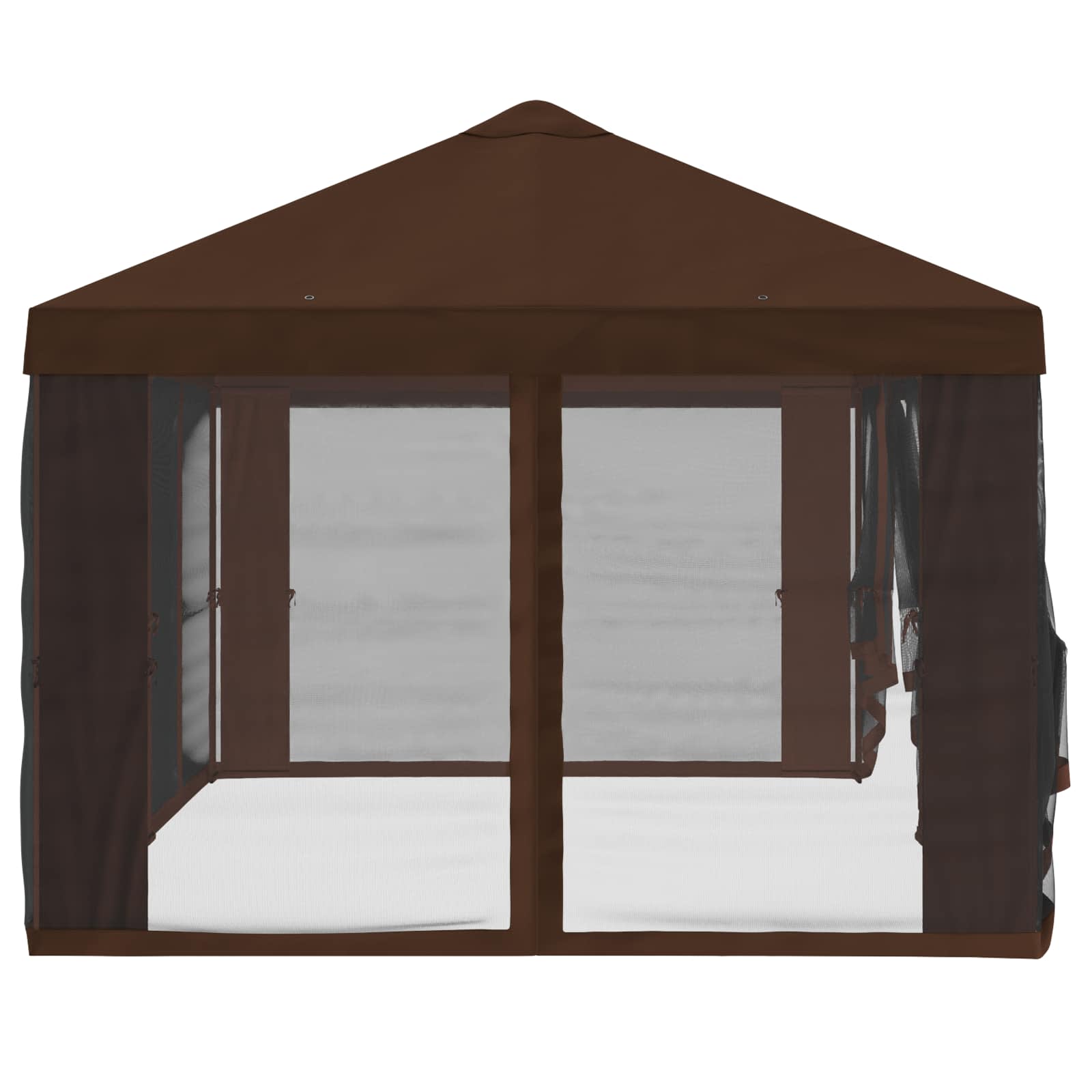 Gazebo Hoes met Zijwanden 6 x 3 m Bruin Polyester 190 image 6
