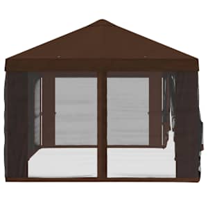 Kryt na altán s bočními stěnami 6 x 3 m Hnědá Polyester 190 - obrázek 6