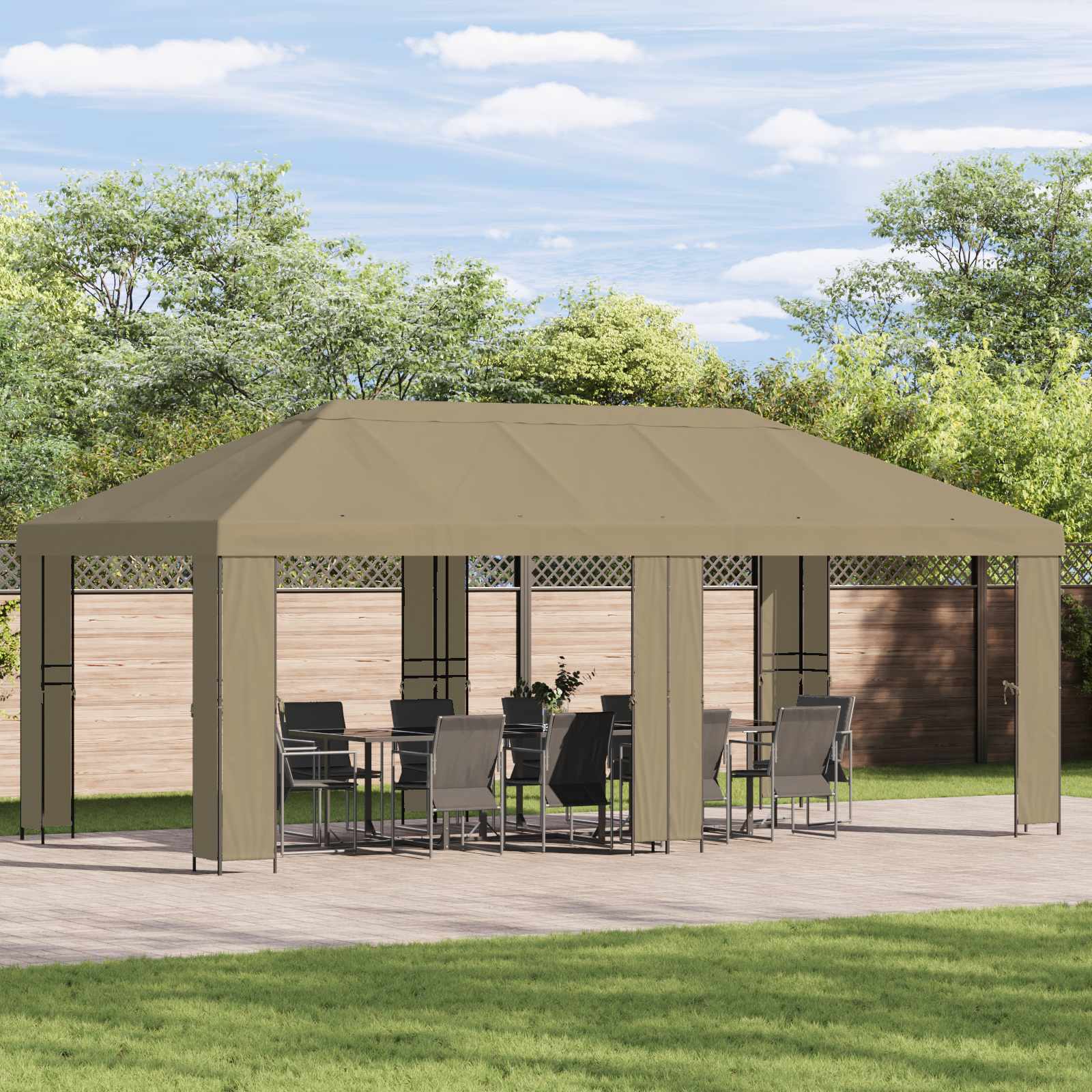 Paviljoenhoes 6 x 3 m Beige Polyester 190 gsm image 1