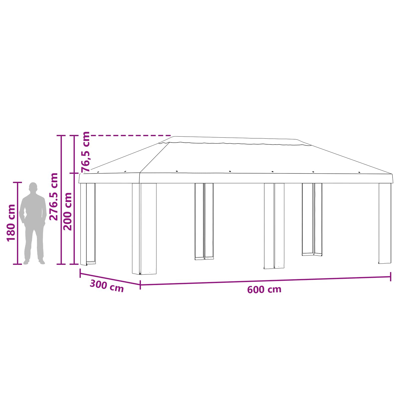 Paviljoenhoes 6 x 3 m Beige Polyester 190 gsm image 6