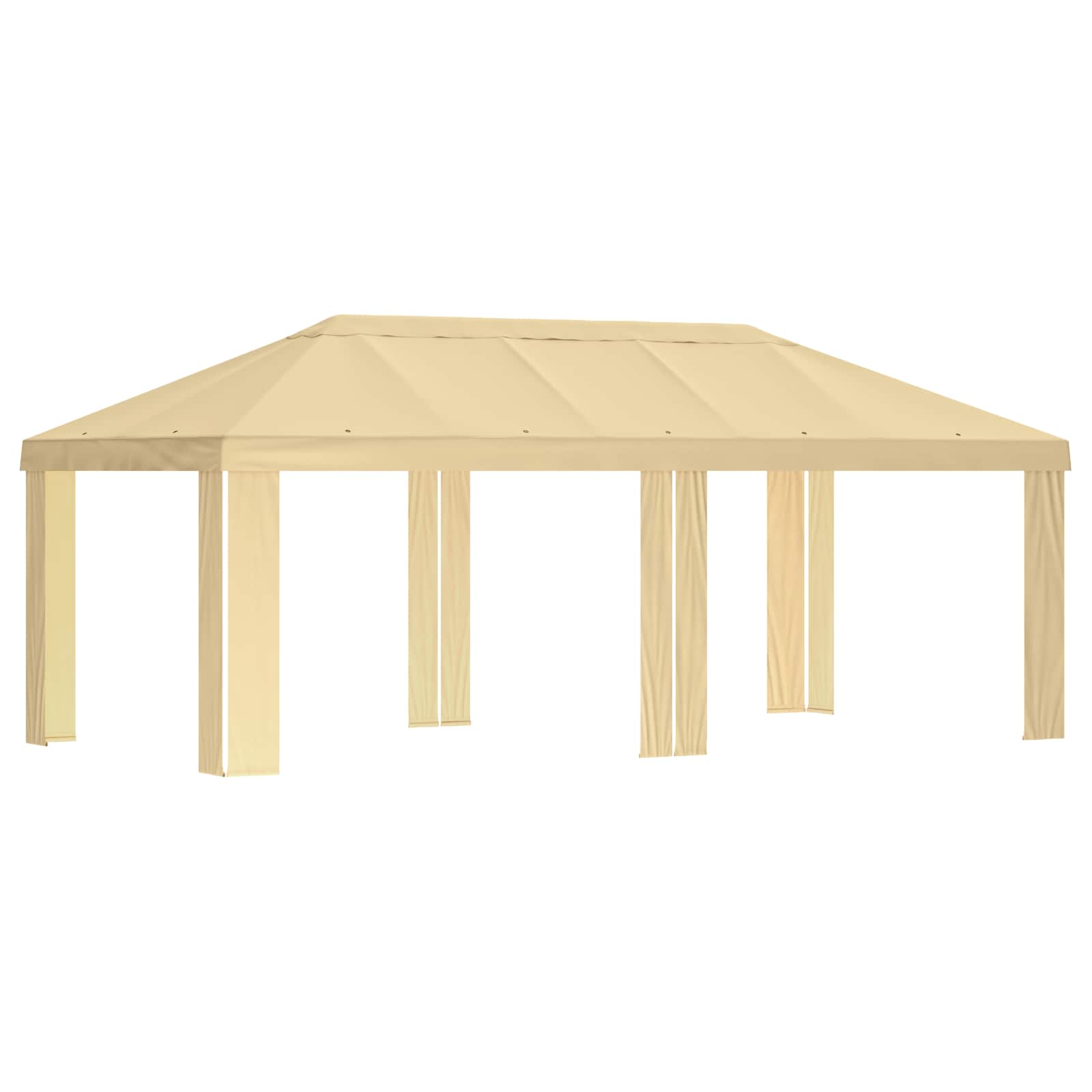 Paviljoenhoes 6 x 3 m Crèmekleurig Polyester 190 gsm image 2