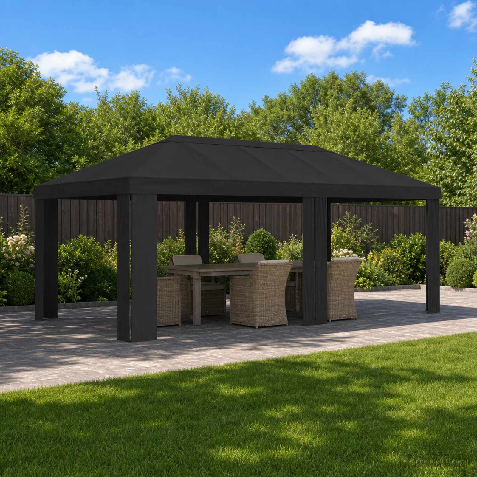 Paviljoenhoes 6 x 3 m Antracietkleurig Polyester 190 gsm image 1