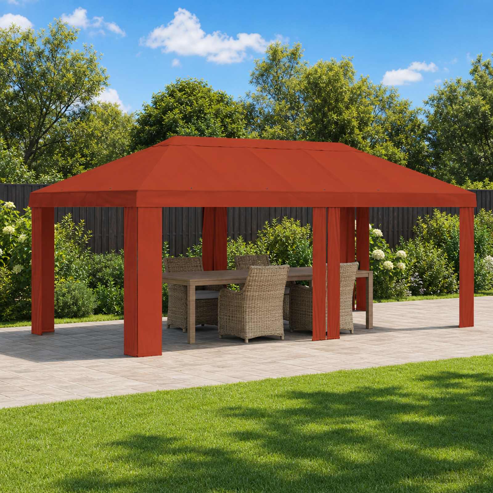 Paviljoenhoes 6 x 3 m Terracotta Polyester 190 gsm image 1