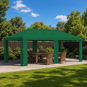 Plachta na altán 6 x 3 m Zelená Polyester 190 gsm - obrázek 1