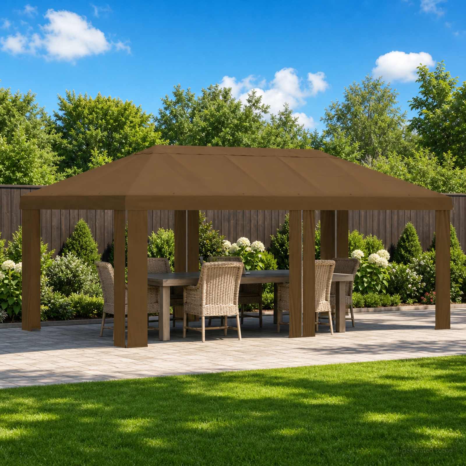 Paviljoenhoes 6 x 3 m Taupe Polyester 190 gsm image 1