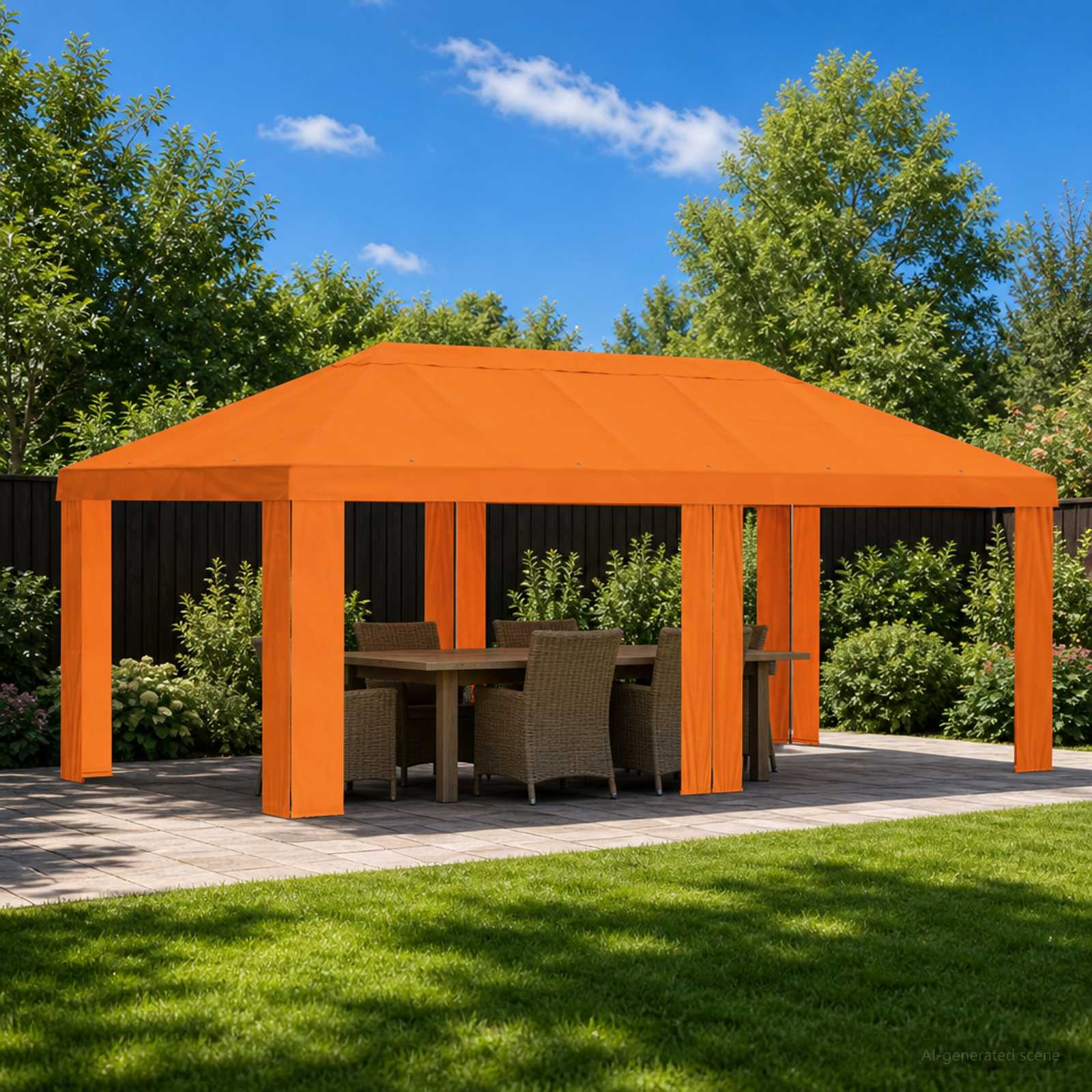 Paviljoenhoes 6 x 3 m Oranje Polyester 190 gsm image 1