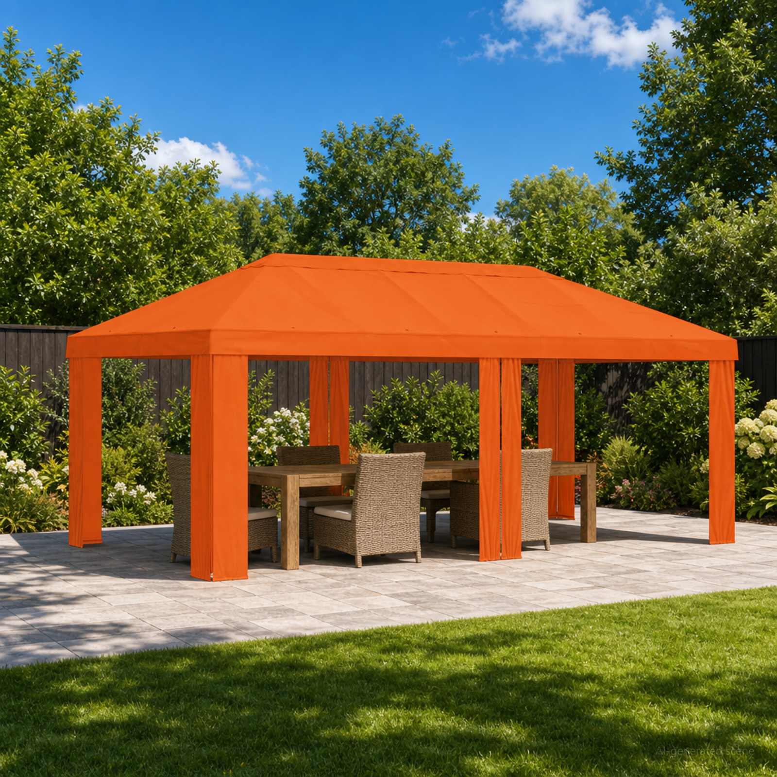 vidaXL Gazebo Dække 6 x 3 m Orange Polyester 190 gsm
