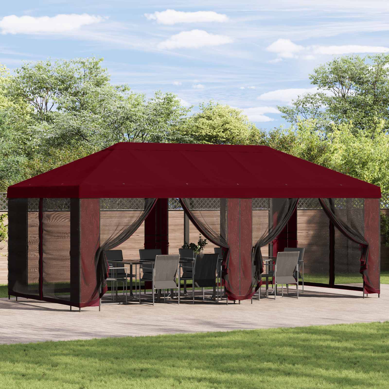 vidaXL Copertină pentru Gazebo 6 x 3 m Burgundy Poliester 190