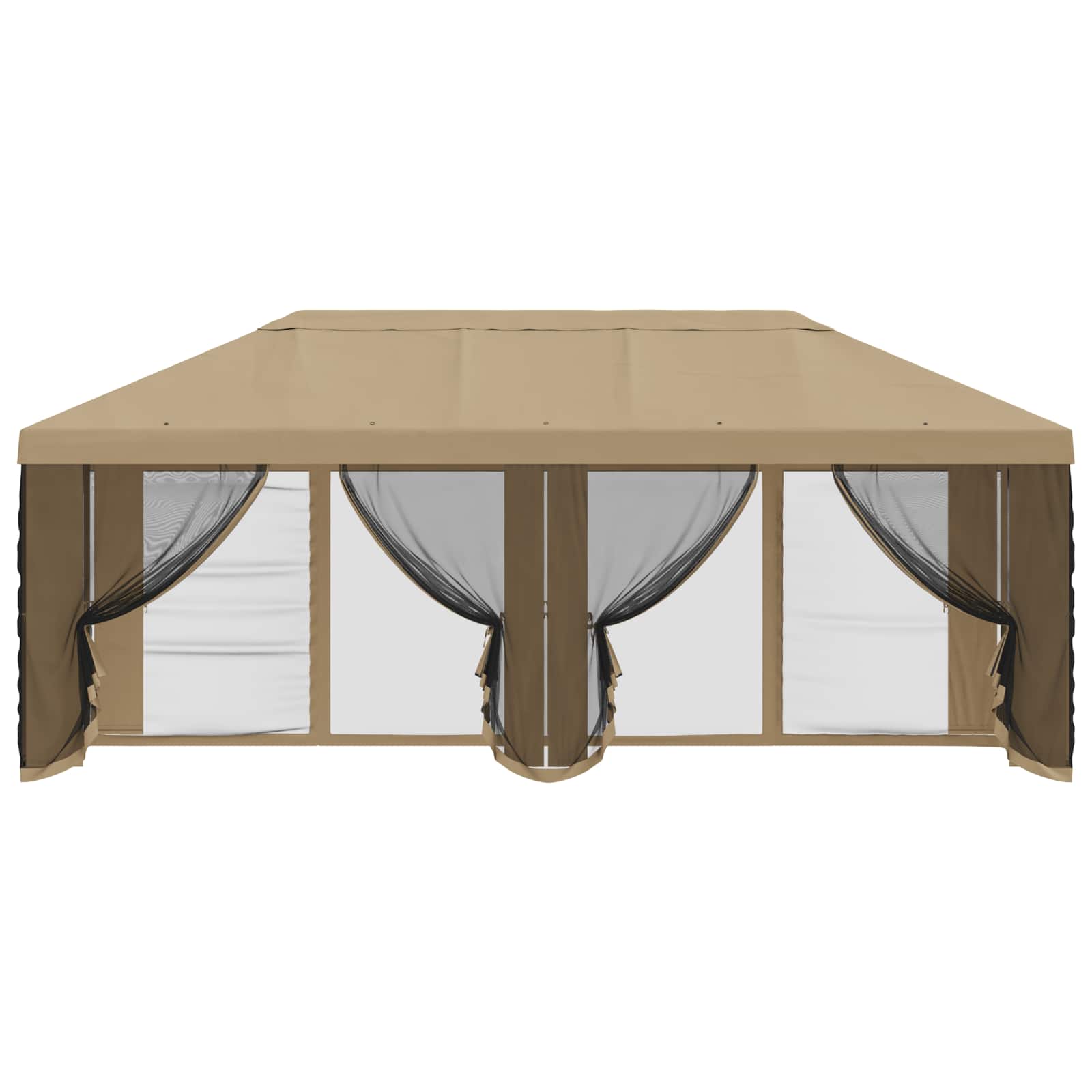 Gazebo Hoes met Zijwanden Beige 600,5 x 300,5 cm Polyester image 5