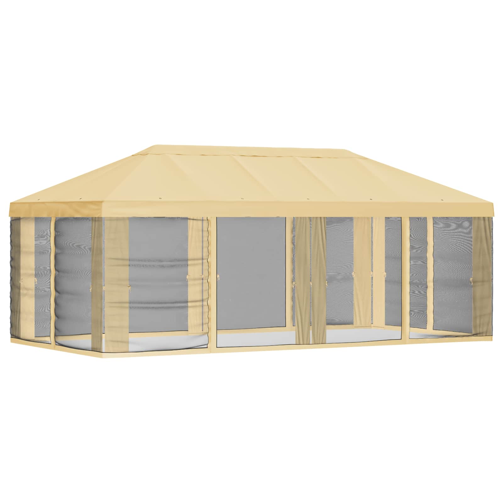 Gazebo Hoes met Zijwanden Crèmekleurig 600,5 x 300,5 cm image 3