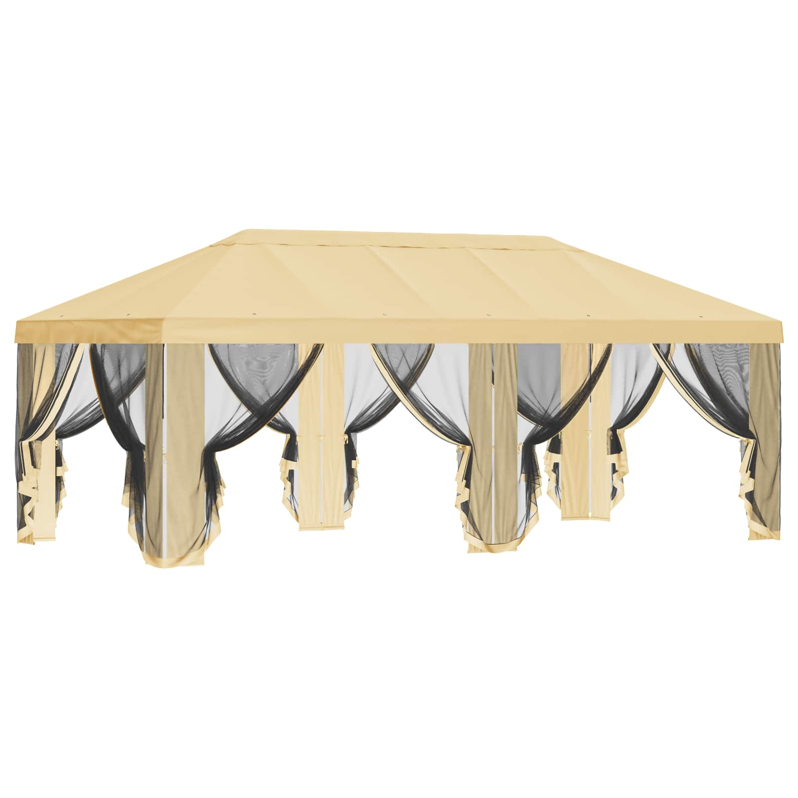 Gazebo Hoes met Zijwanden Crèmekleurig 600,5 x 300,5 cm image 4