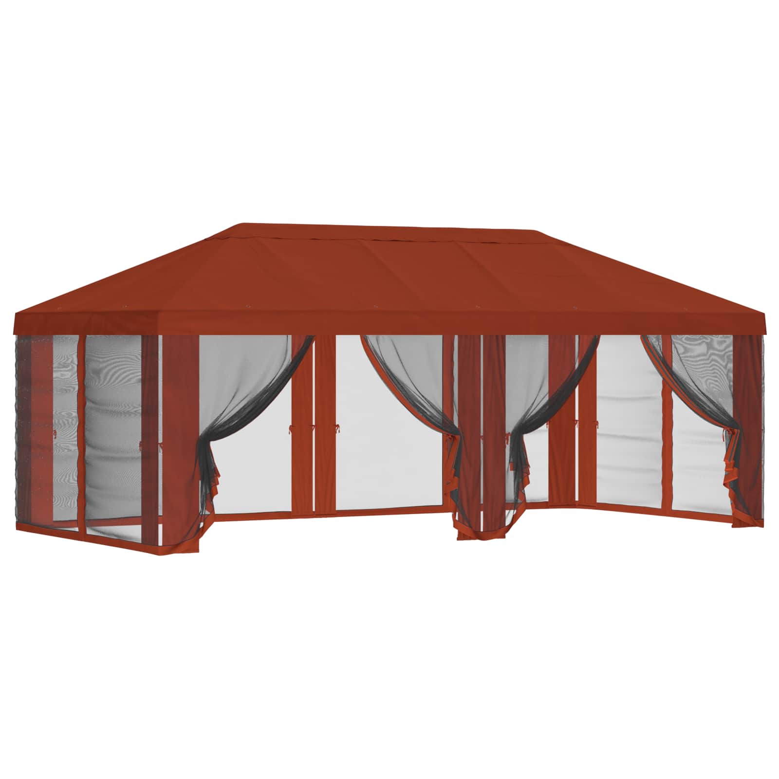 Gazebo Hoes met Zijwanden Terracotta 600,5 x 300,5 cm Polyester image 2