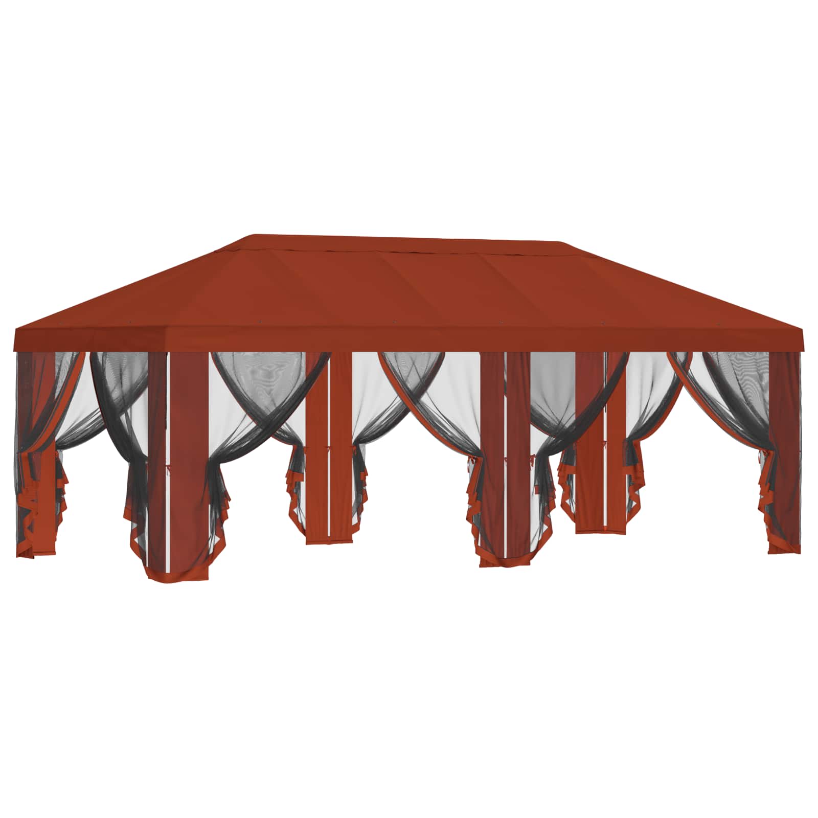 Gazebo Hoes met Zijwanden Terracotta 600,5 x 300,5 cm Polyester image 4