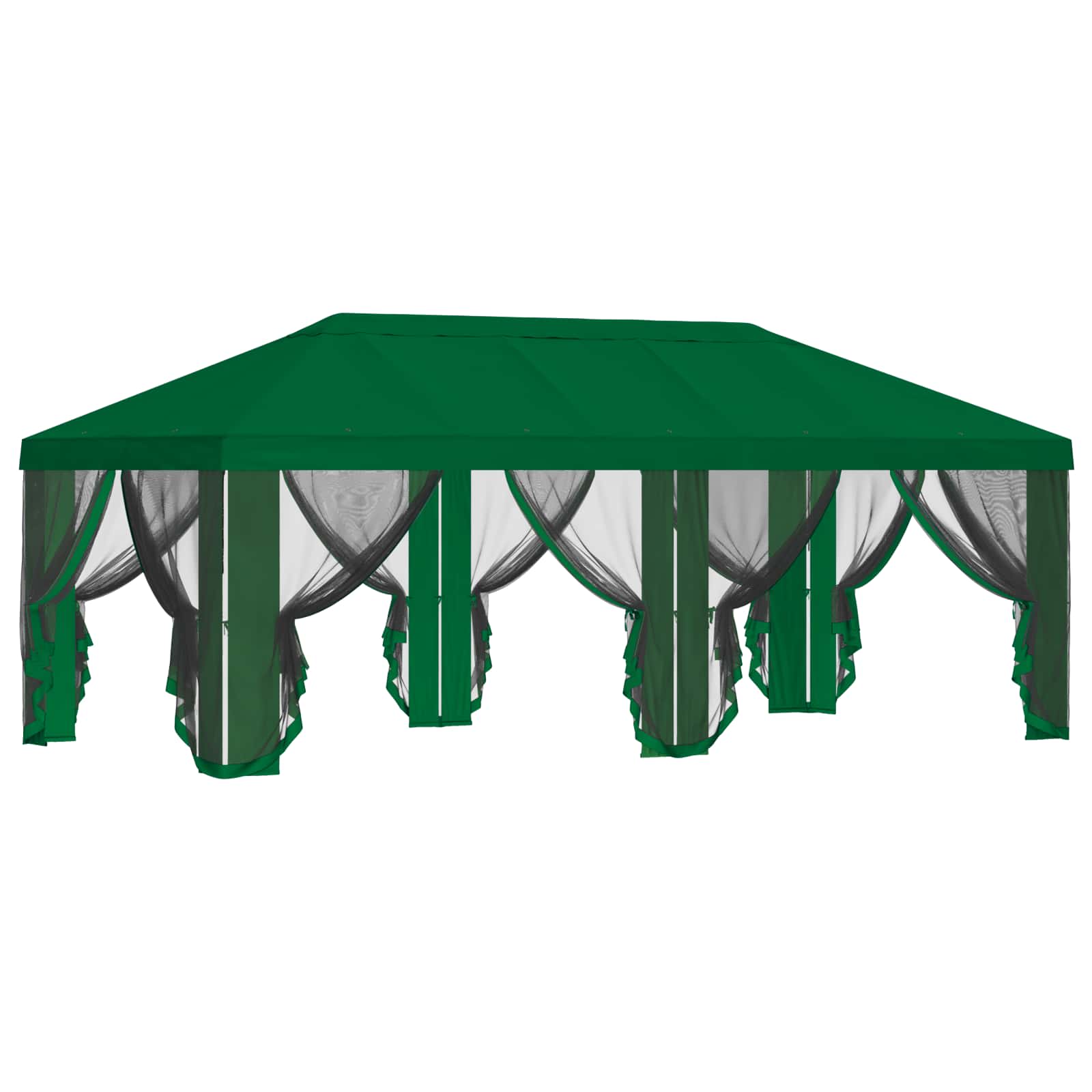 Gazebo Hoes met Zijwanden Groen 600,5 x 300,5 cm Polyester image 4
