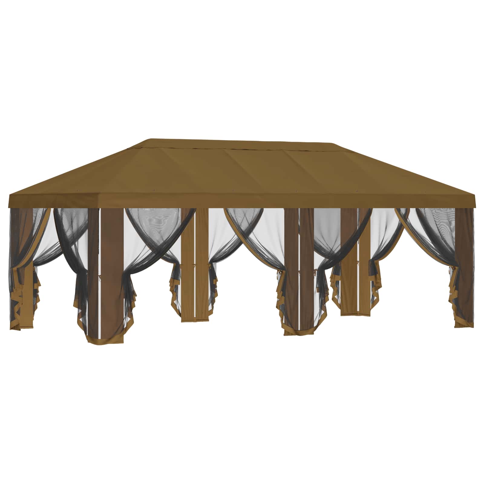 Gazebo Hoes met Zijwanden Taupe 600,5 x 300,5 cm Polyester image 4