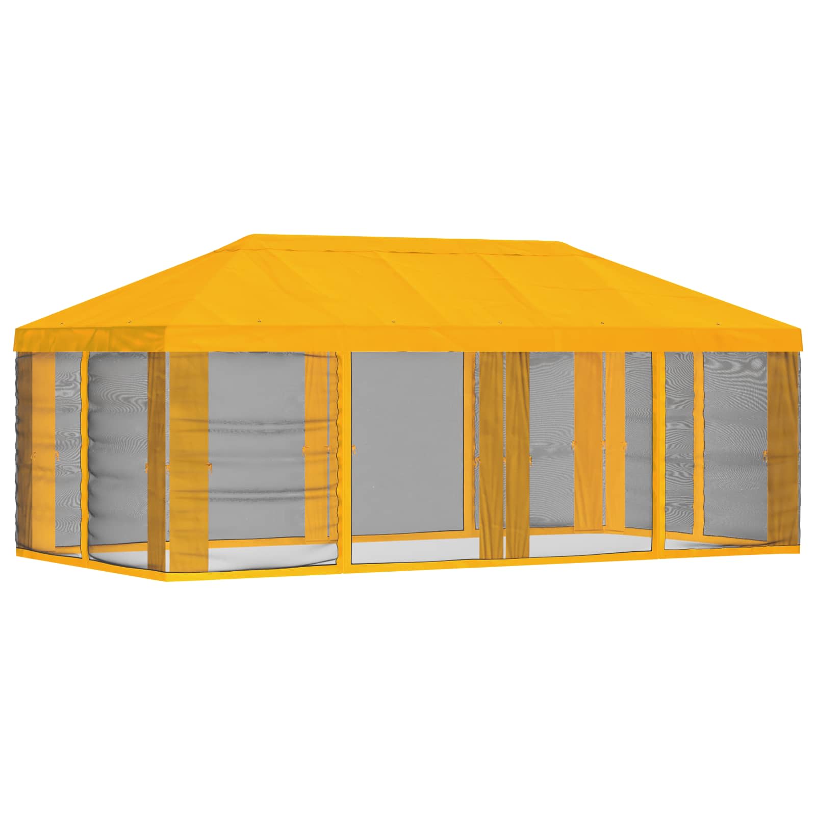 Gazebo Hoes met Zijwanden Geel 600,5 x 300,5 cm Polyester image 3