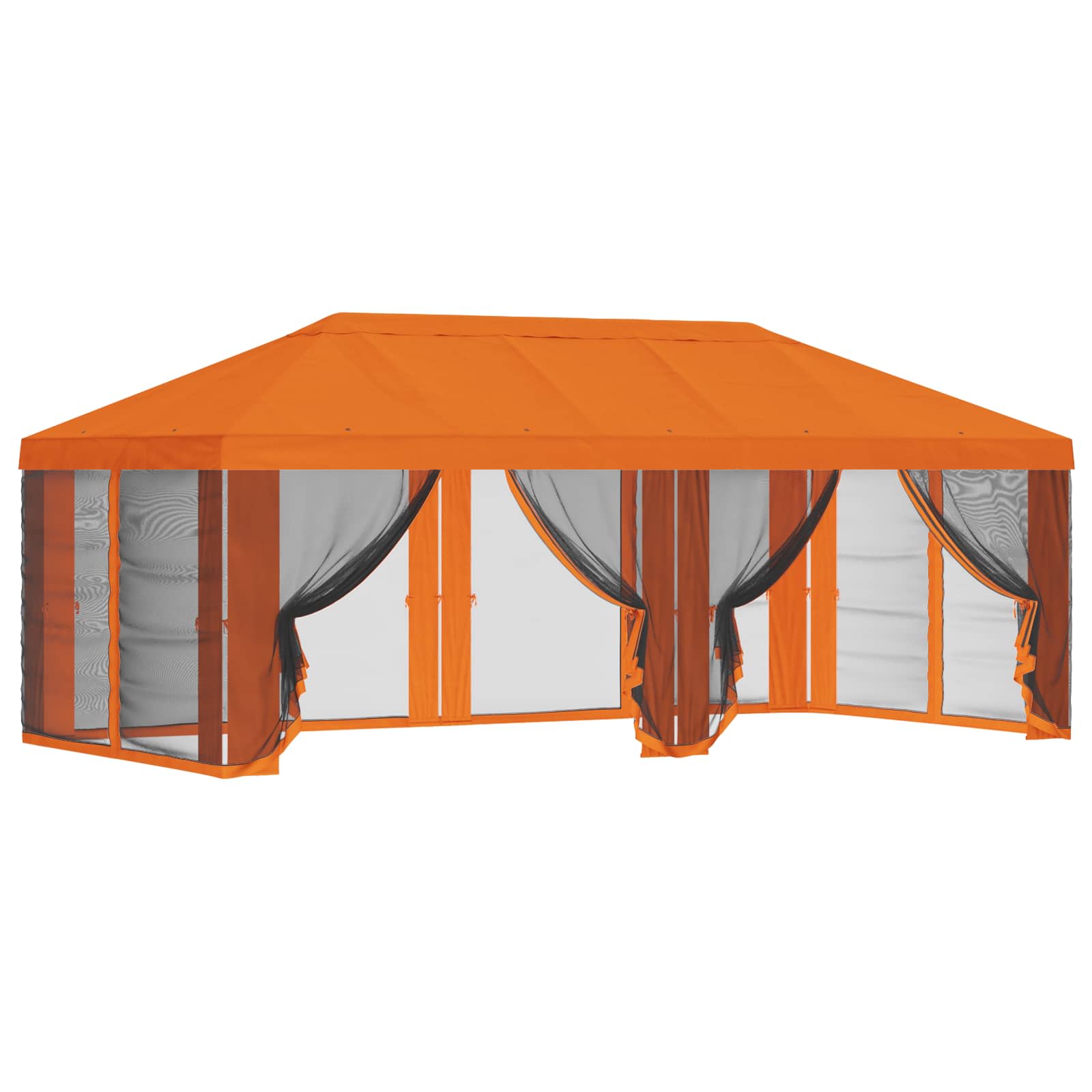 Gazebo Hoes met Zijwanden Oranje 600,5 x 300,5 cm Polyester image 2