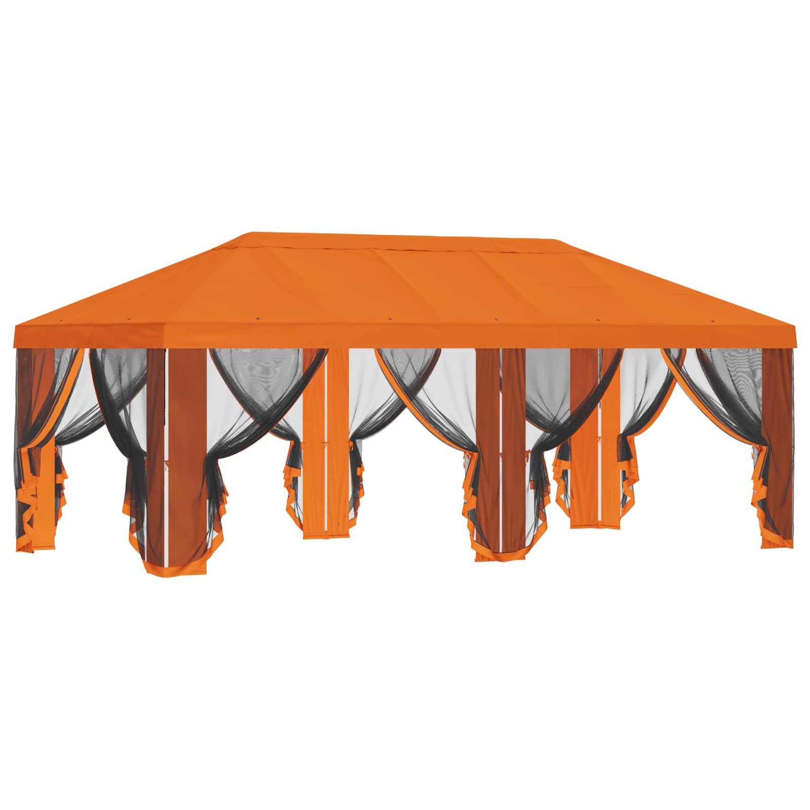Gazebo Hoes met Zijwanden Oranje 600,5 x 300,5 cm Polyester image 4