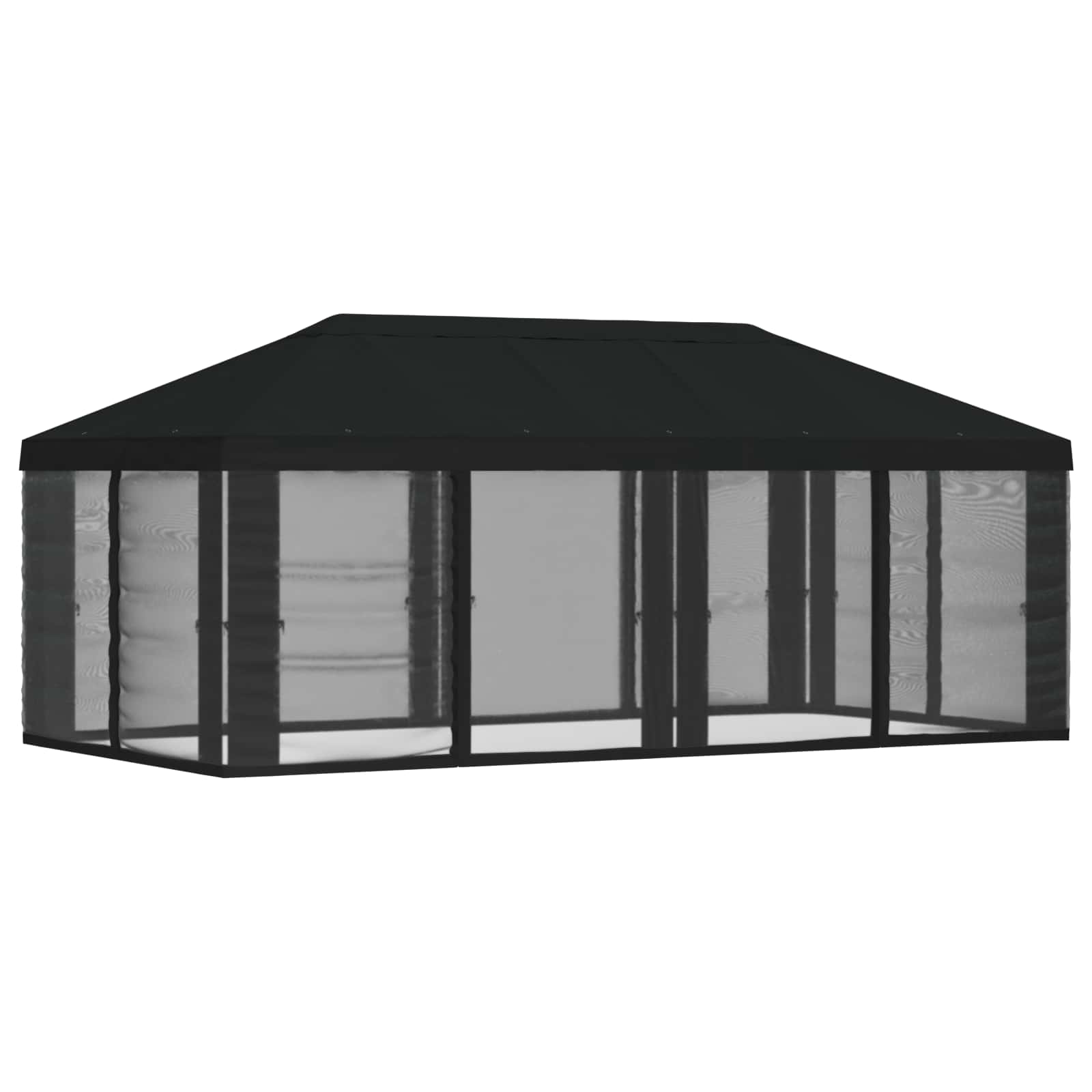 Gazebo Hoes met Zijwanden Zwart 600,5 x 300,5 cm Polyester image 3
