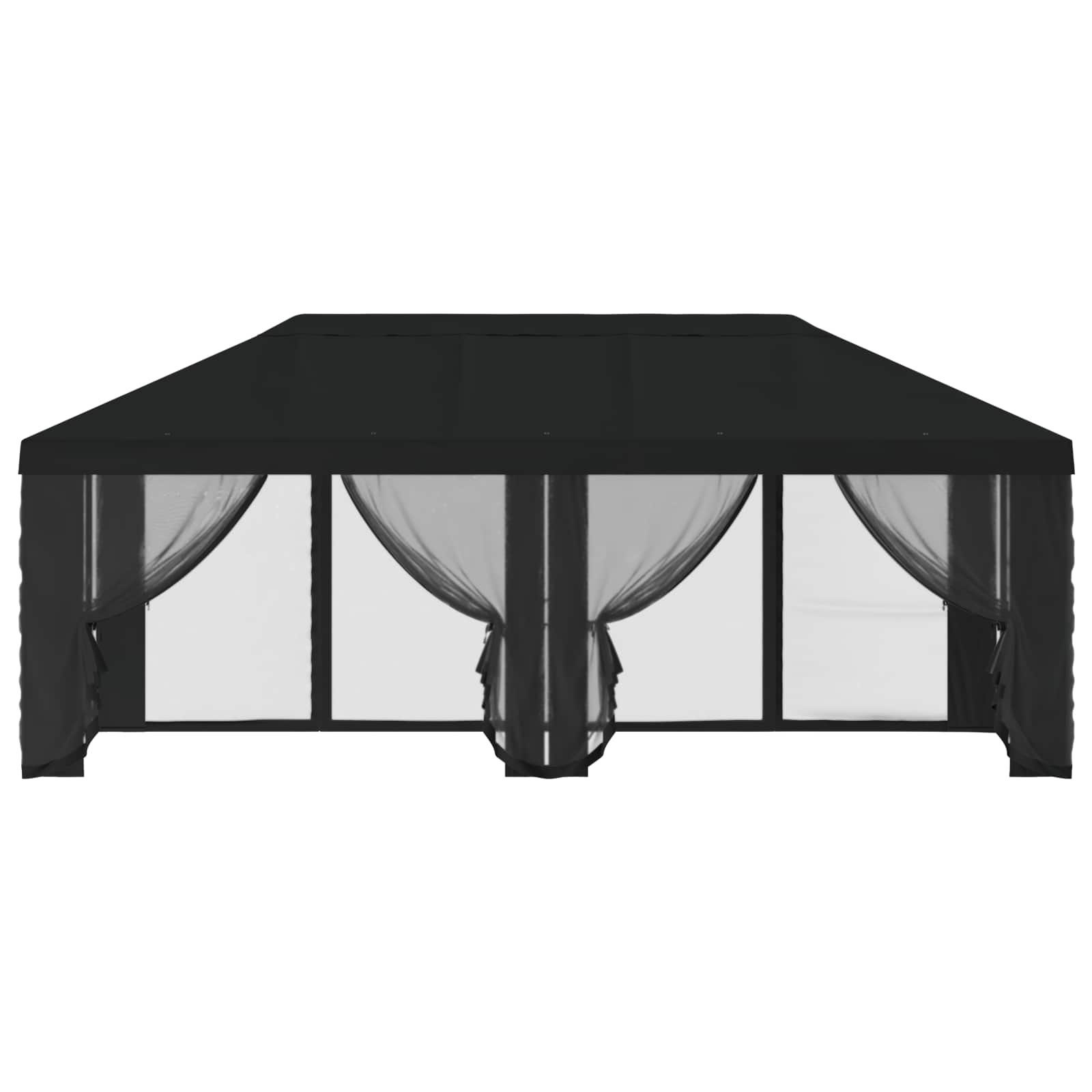 Gazebo Hoes met Zijwanden Zwart 600,5 x 300,5 cm Polyester image 5